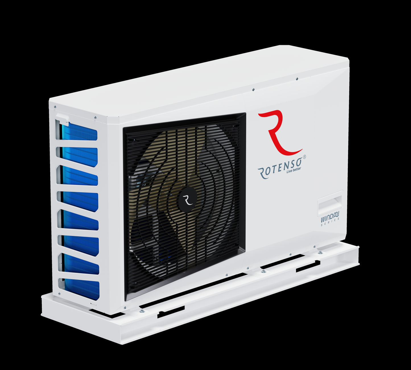 Rotenso Windmi Wärmepumpe Monoblock Luft-Wasser 10KW Black BAFA Wifi A+++, Heizen Kühlen