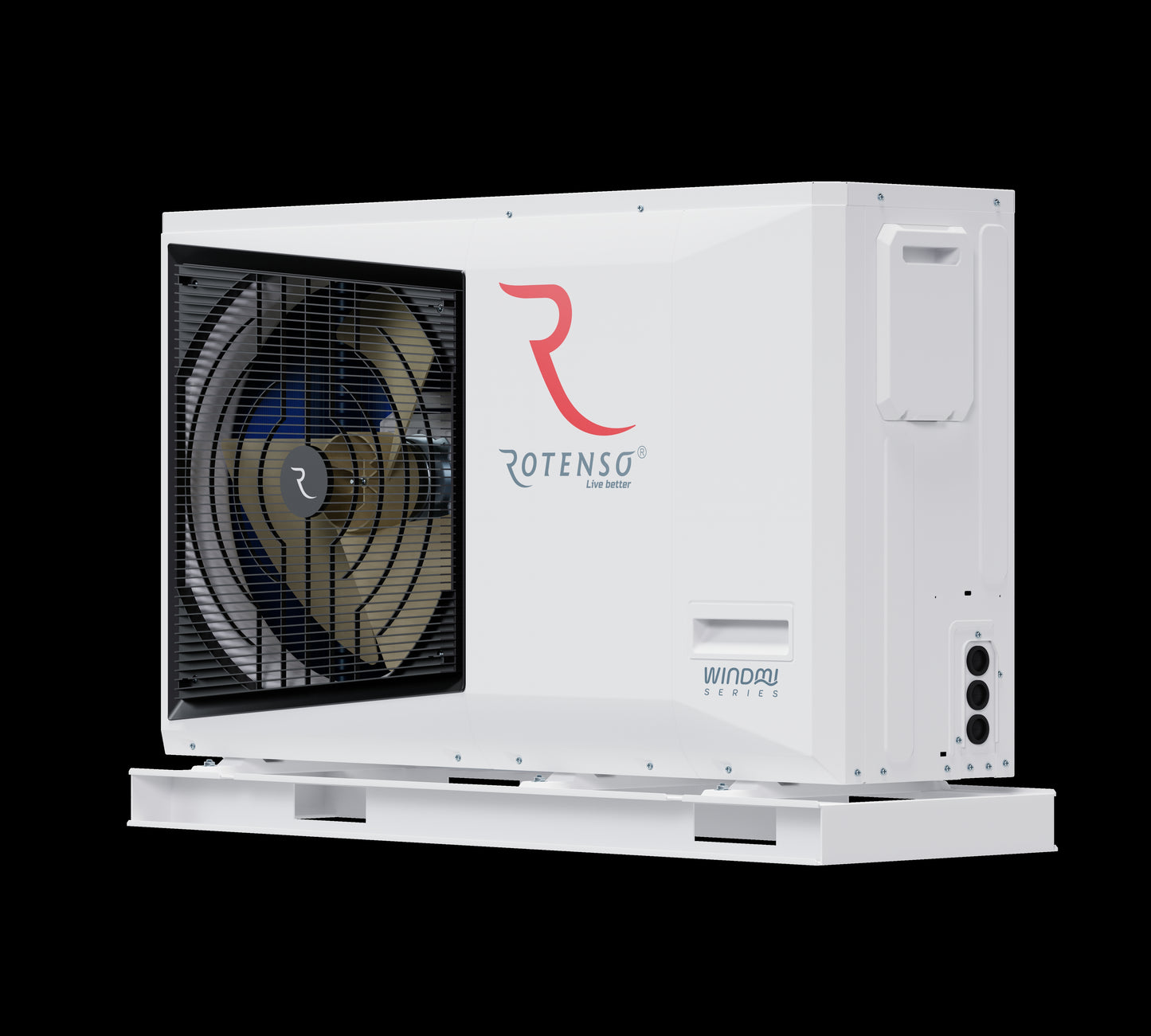 Rotenso Windmi Wärmepumpe Monoblock Luft-Wasser 10KW Black BAFA Wifi A+++, Heizen Kühlen