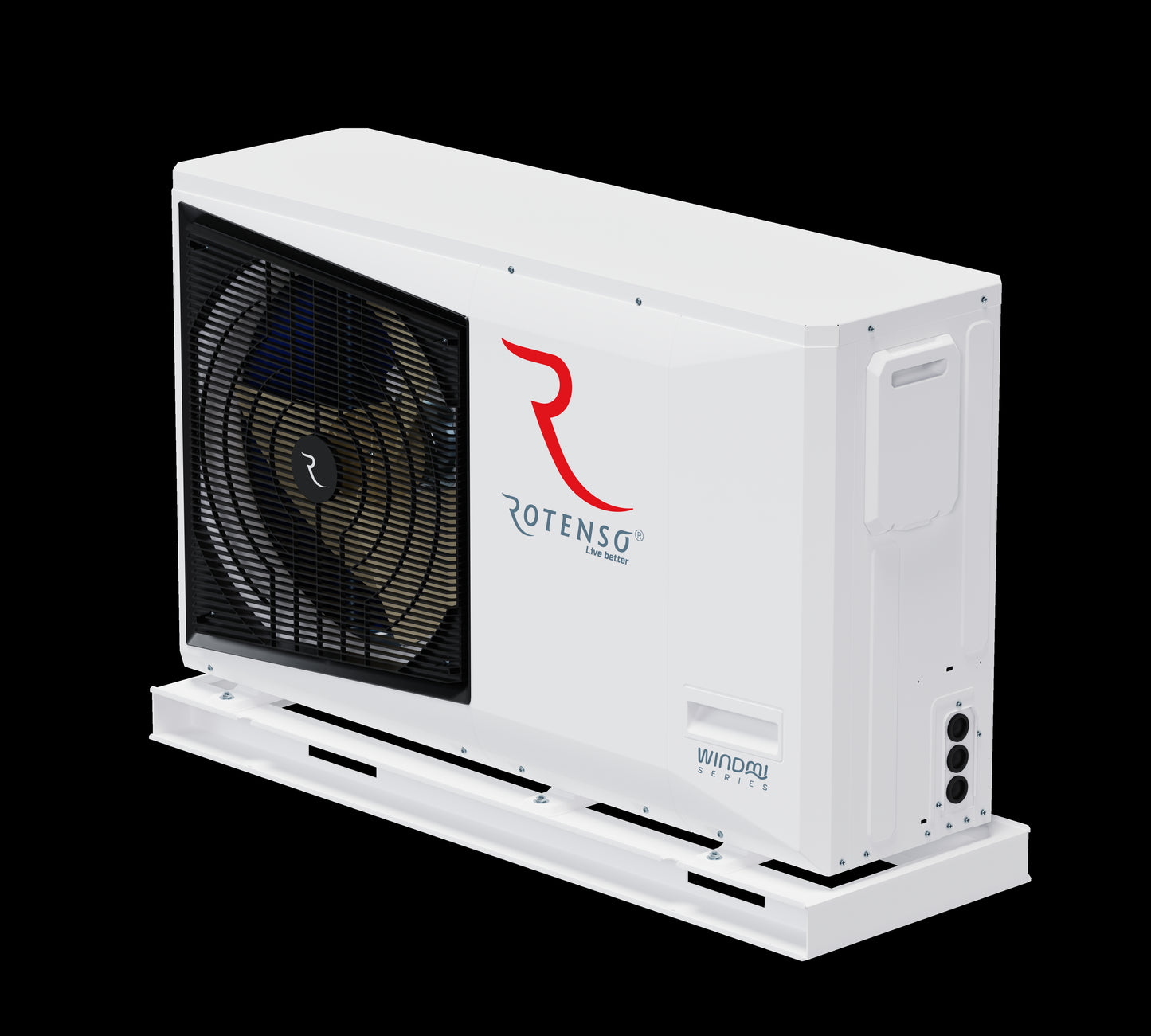 Rotenso Windmi Wärmepumpe Monoblock Luft-Wasser 10KW Black BAFA Wifi A+++, Heizen Kühlen