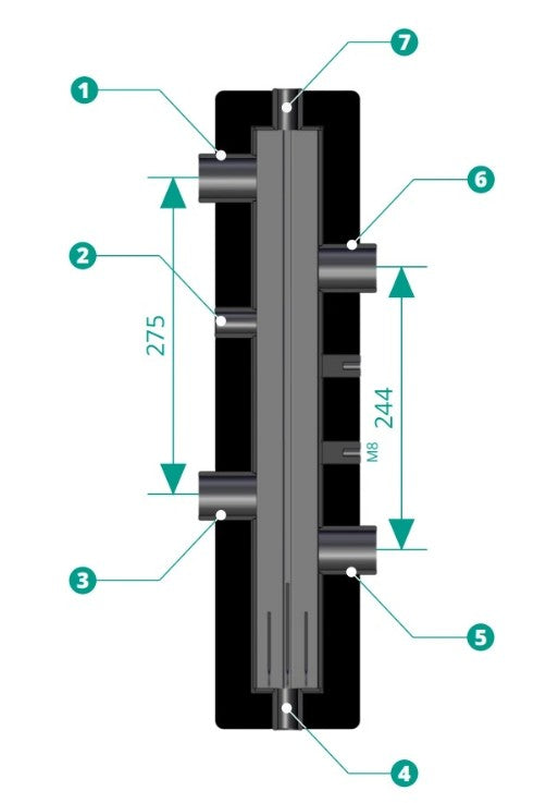 Hydraulic separator DN25 for separating the heat source circuit and the heating circuit
