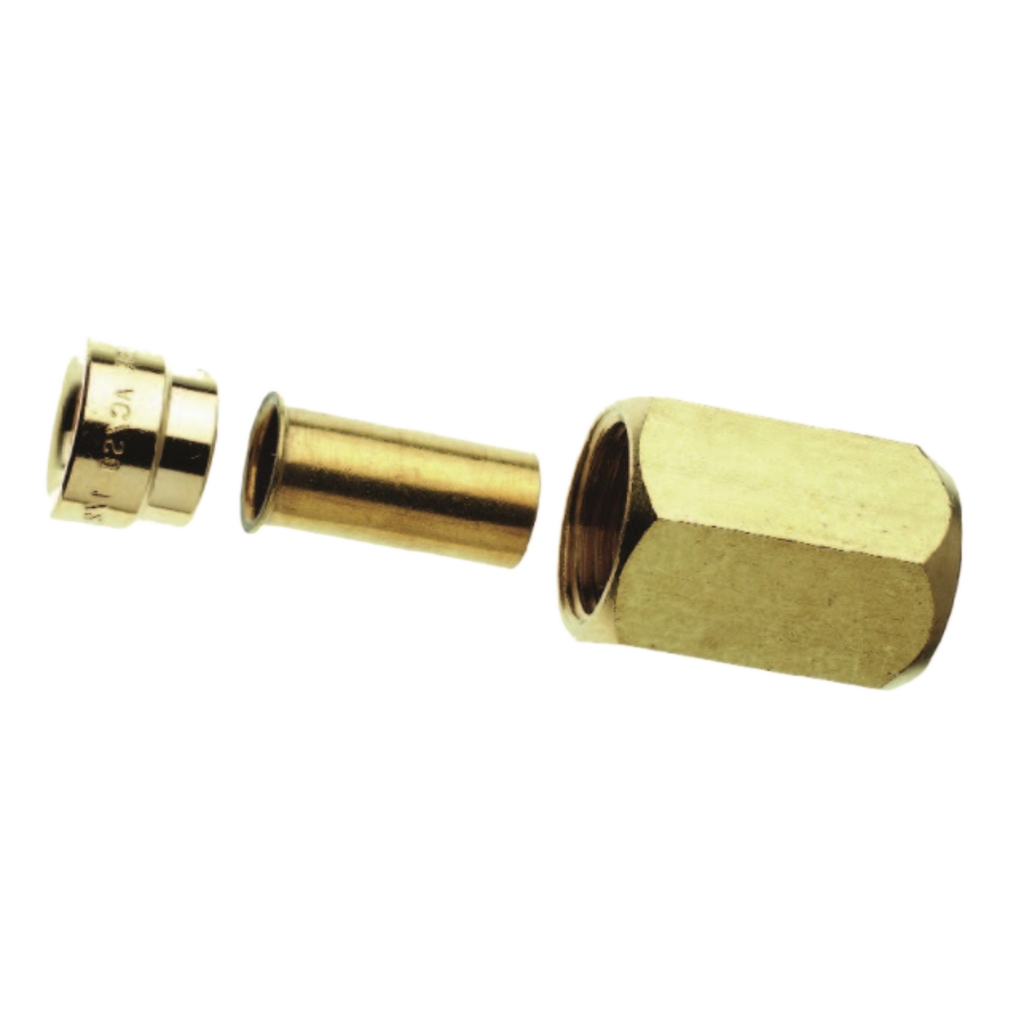 Armacell SAE fittings for refrigerant line set 1/4" + 1/2" copper pipe