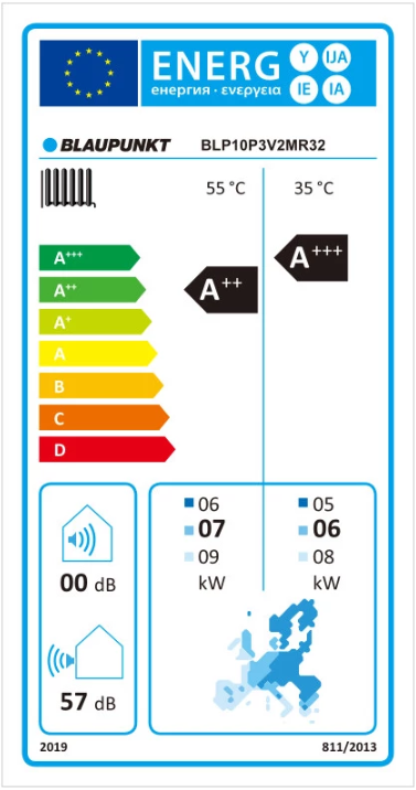 Blaupunkt Monoblock heat pump air/water 10 kW BLP10P3V2MR32 Wifi BAFA heating / cooling A+++