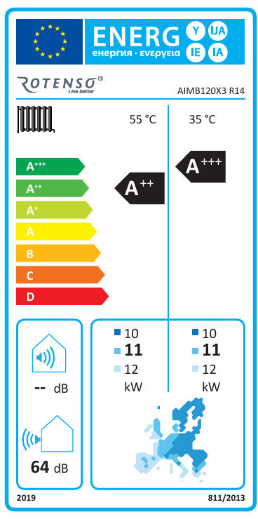 Rotenso Airmi Wärmepumpe Monoblock Luft-Wasser 12KW AIMB120X3 Black BAFA Wifi A+++, Heizen Kühlen