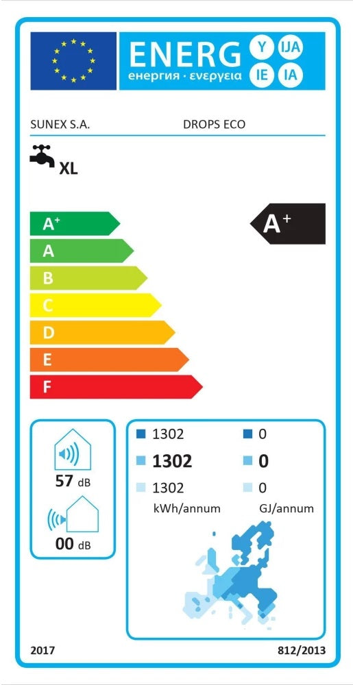 Sunex DROPS ECO Wärmepumpe für Warmwasser Brauchwasser Trinkwasser Heizung