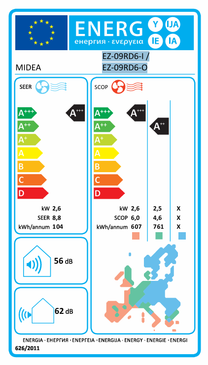 Midea Solstice 09-Set White 2.6 kW Air Conditioning Set Single-Split Wall Unit R32 WIFI