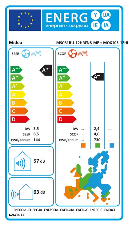 Midea BreezelessE 3.6kW Air Conditioner MSCB1BU-12HRFN8-ME-Set Split Wall Unit WIFI