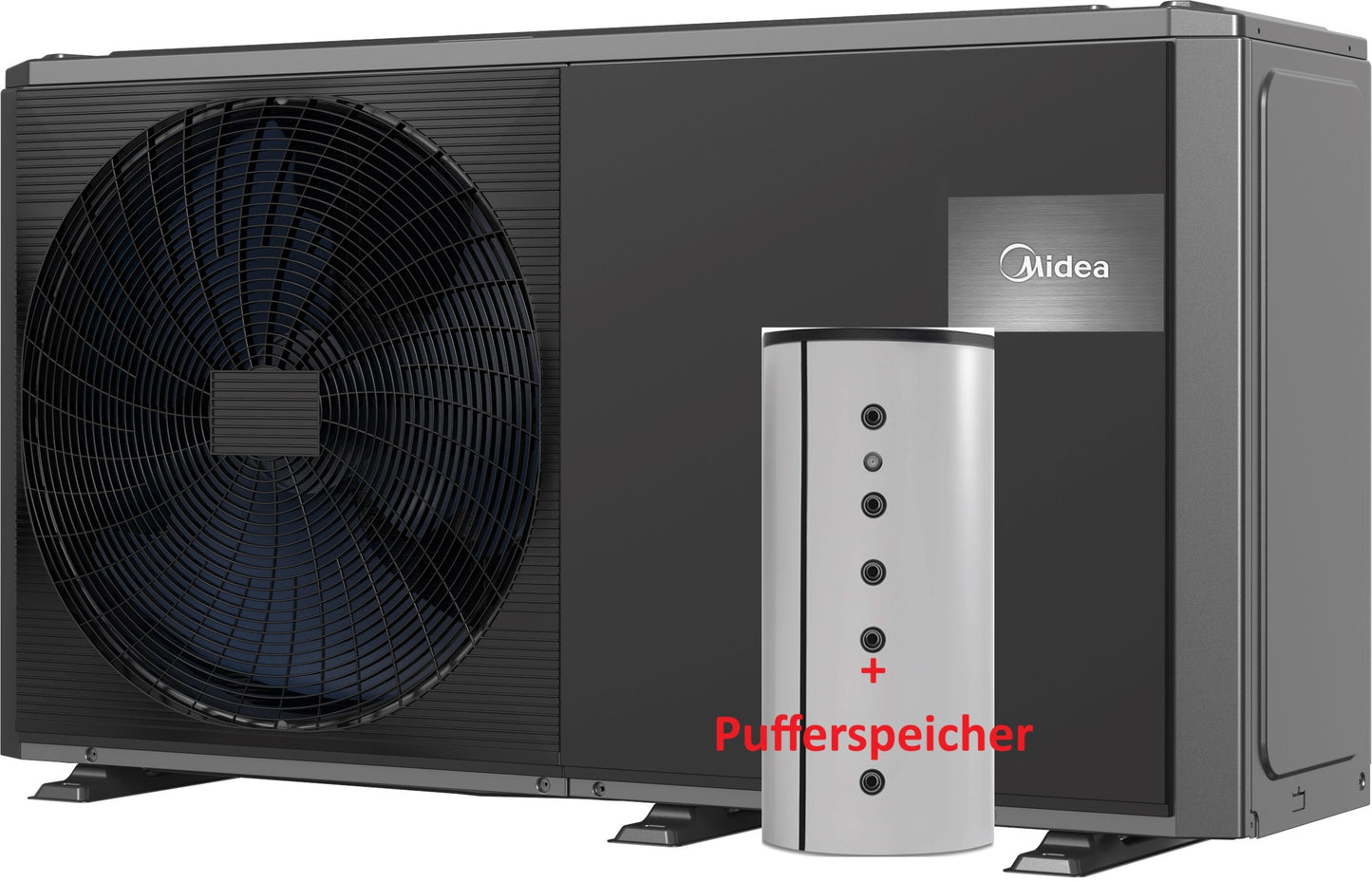 Midea MHC-V14WD2RN7-ER90 14kW monoblock heat pump R290 - buffer tank - domestic hot water tank