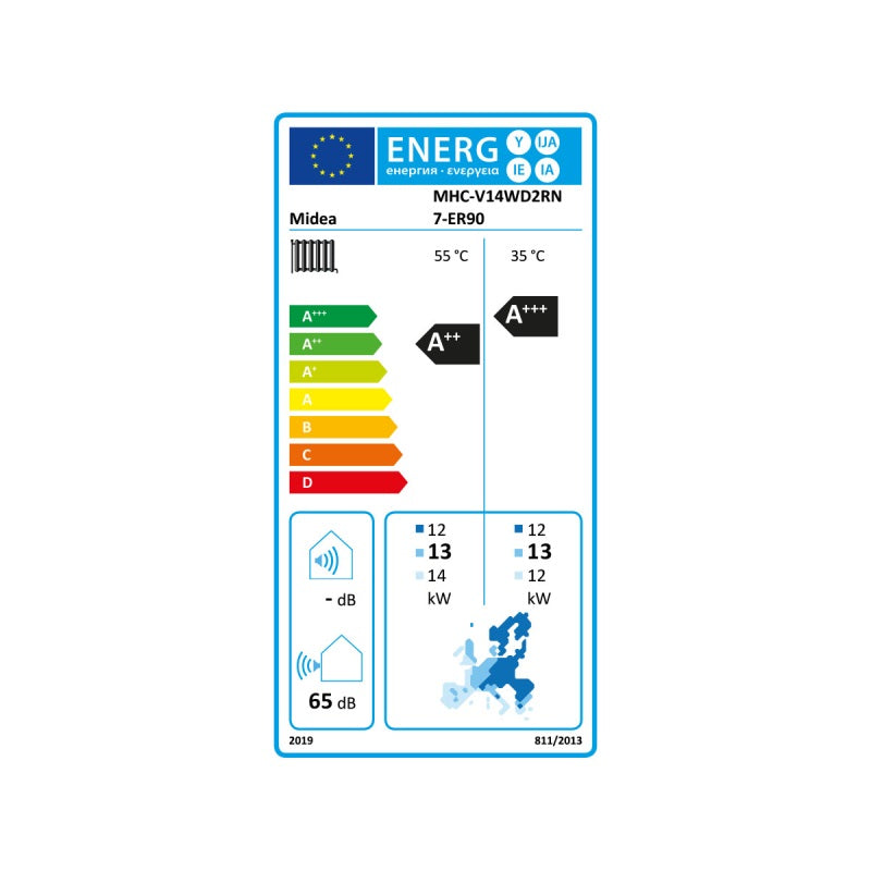 Midea MHC-V14WD2RN7-ER90 14kW Monoblock Luft Wasser Wärmepumpe R290 3-Ph-400V A+++/A++