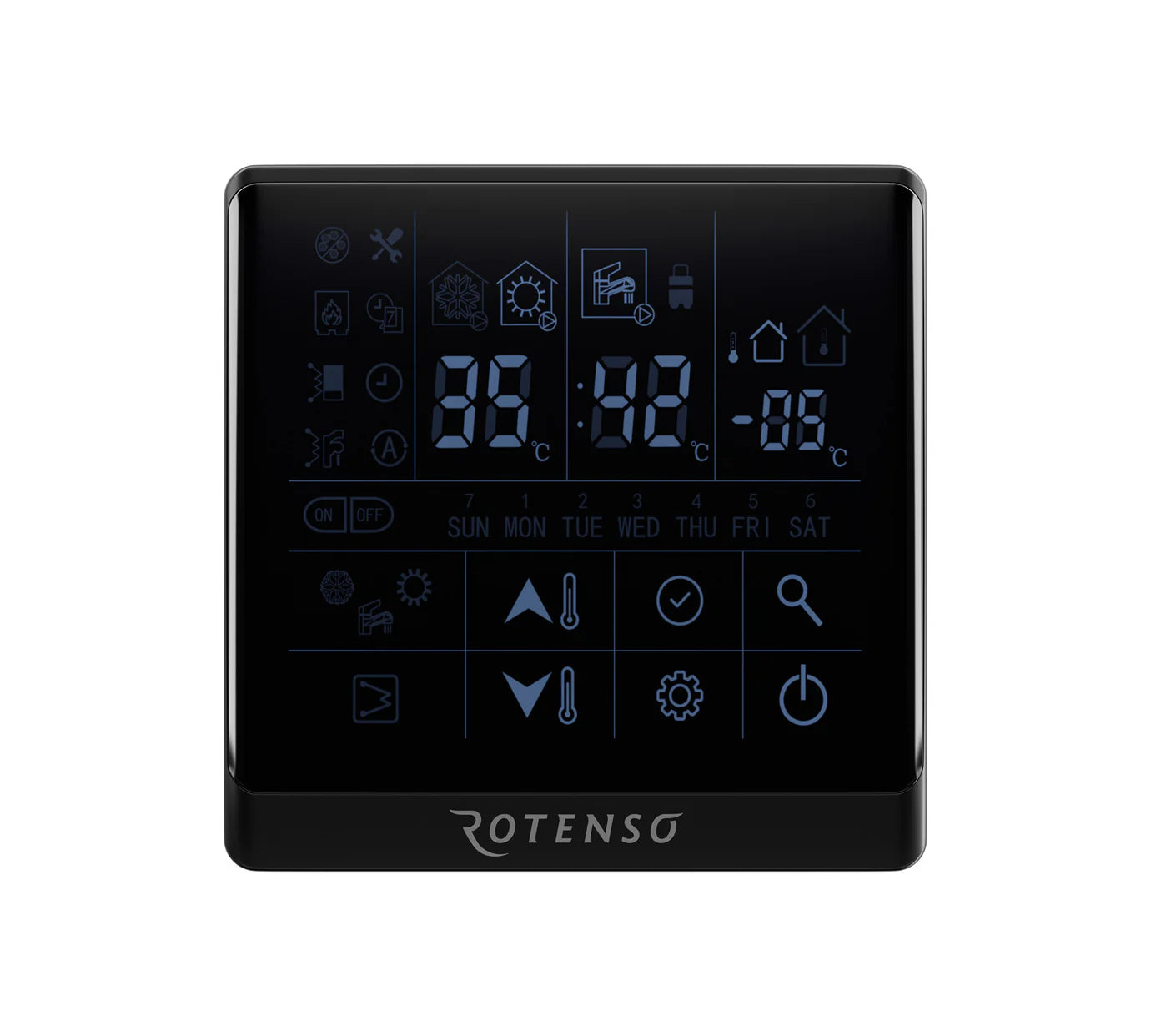 Rotenso Windmi Wärmepumpe Monoblock Luft-Wasser 10KW Black BAFA Wifi A+++, Heizen Kühlen