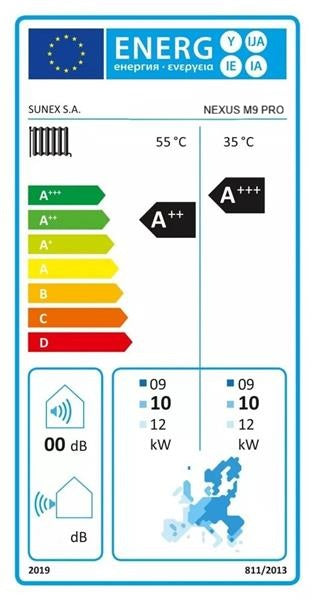Sunex Nexus M9 Pro R290 10kW Monoblock Inverter Heat Pump for Domestic Hot Water and Heating