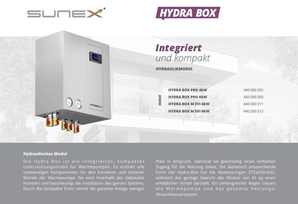 Sunex NEXUS M35 EVI Monoblock Wärmepumpe 35kW optional Steuerungsmodul Insyg Cloud + Hydraulikmodul Hydra Box