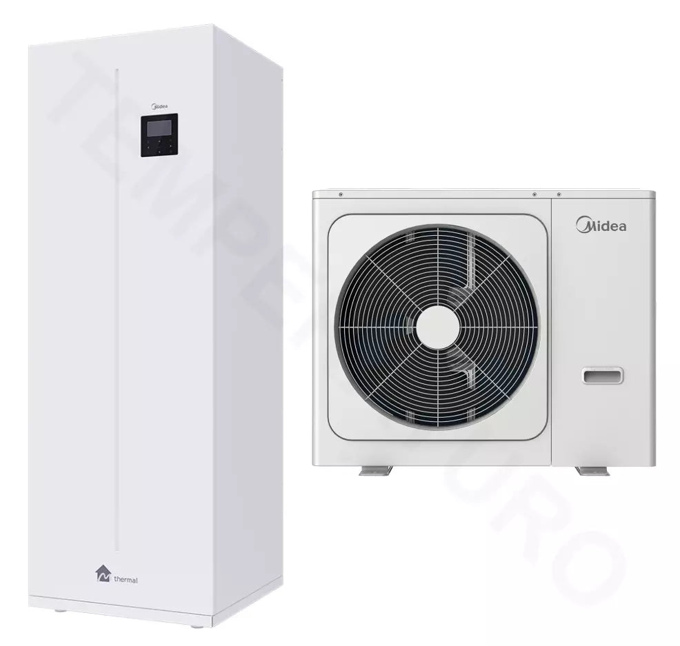 Midea Thermal Arctic Split Wärmepumpe MHA-V12W/D2RN8-B 12KW Set + Hydromodul mit Speicher 240 Liter HBT-A160/240CDS90GN8-B A+++A++