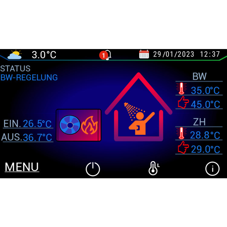 Sunex NEXUS M35 EVI Monoblock Wärmepumpe 35kW optional Steuerungsmodul Insyg Cloud + Hydraulikmodul Hydra Box