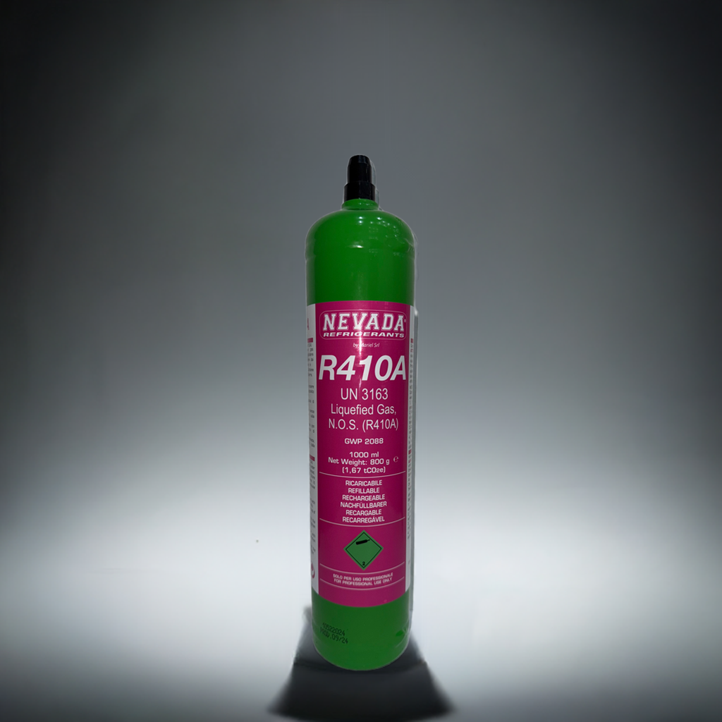 Refrigerant R32 780g with filling hose & pressure gauge, for air conditioning & heat pump