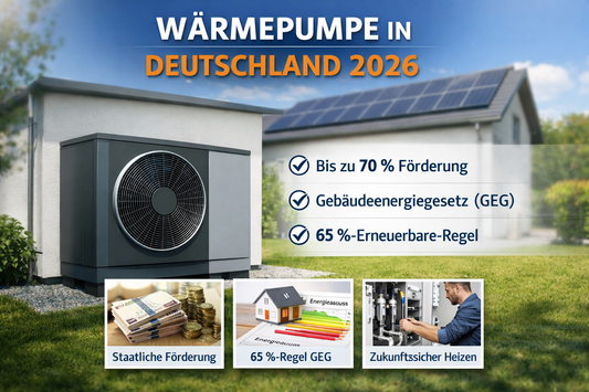 Wärmepumpe in Deutschland 2026: Kosten, Förderung, Gesetze &amp; 65-Prozent-Regel einfach erklärt