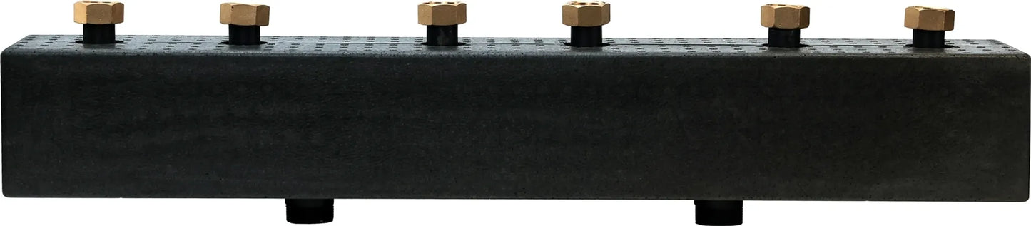 Heating circuit manifold for 3 circuits - DN25 manifold for pump groups - Sunex 3GPO DN25 125mm