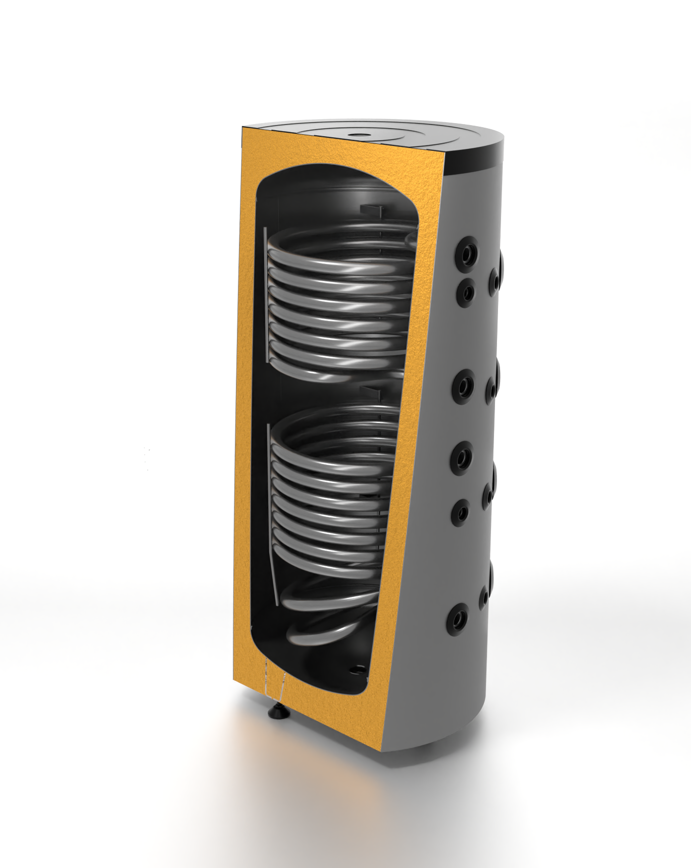 SUNEX Pufferspeicher FISH S11 X 200 bis 500 Liter 2x Wärmetauscher Spezialdesign für Solaranlage