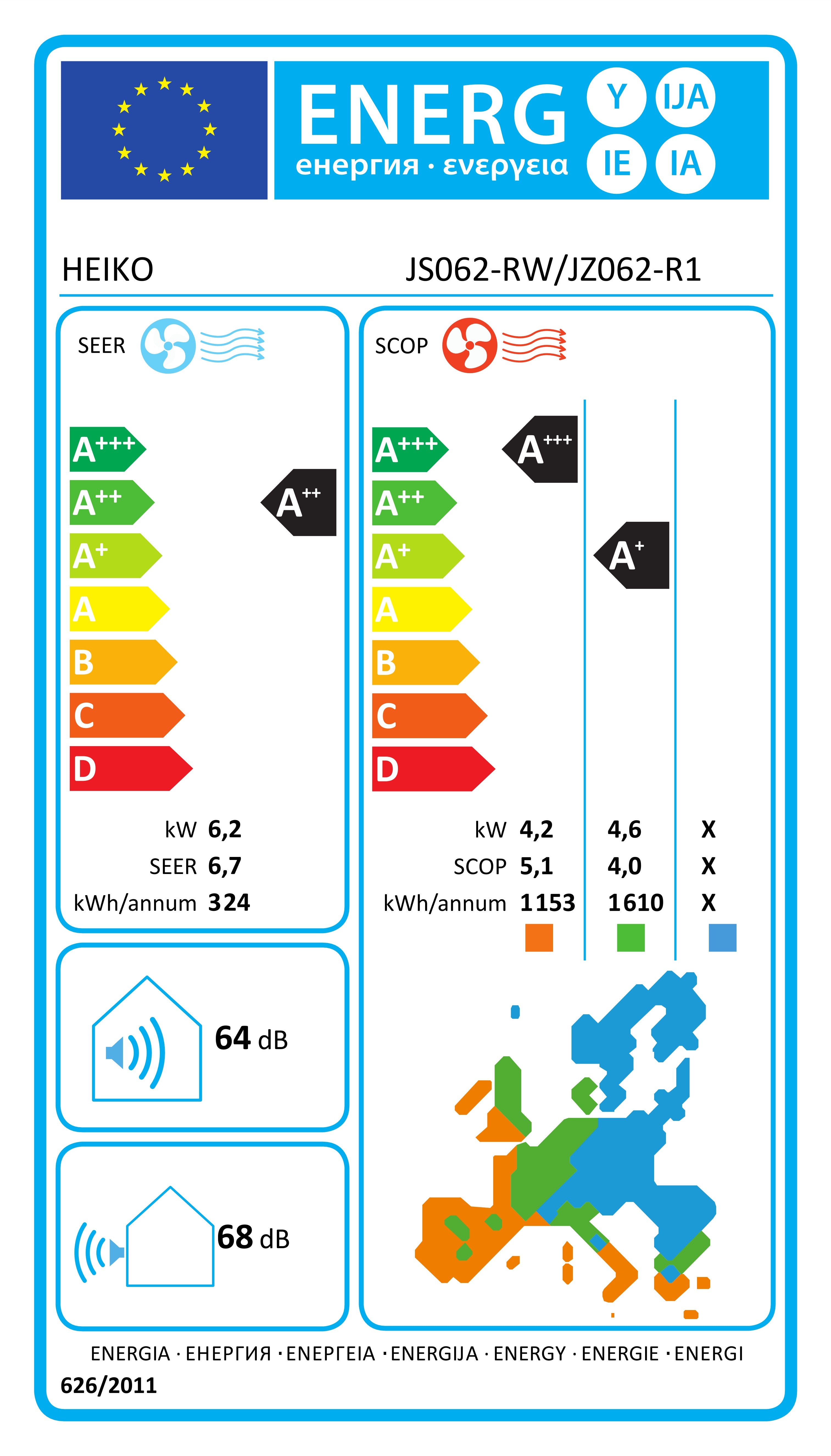 Energieeffizienzklasse für Kühlen