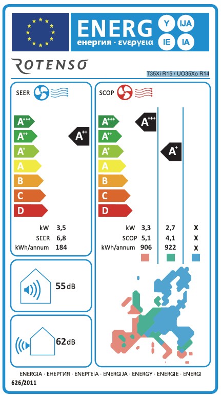 Rotenso LCAC Deckenkassette Tenji 7 kW bis 15,2 kW Single-Split Set Digital Inverter WiFi A++