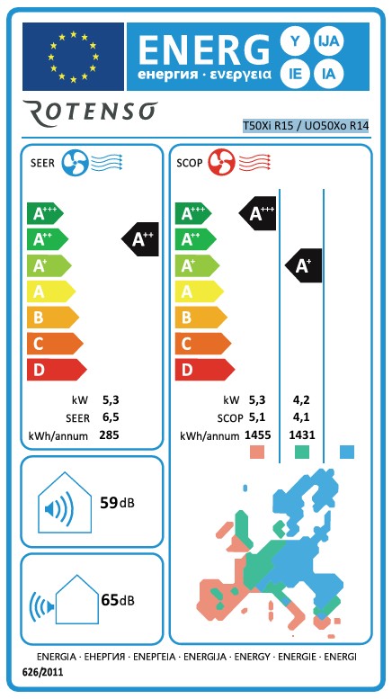 Rotenso LCAC Deckenkassette Tenji 7 kW bis 15,2 kW Single-Split Set Digital Inverter WiFi A++