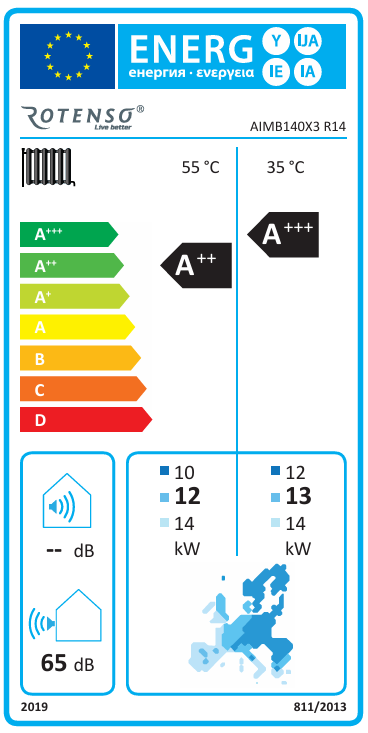 Rotenso Airmi Wärmepumpe Monoblock Luft-Wasser 14KW AIMB140X3 Black BAFA Wifi A+++, Heizen Kühlen