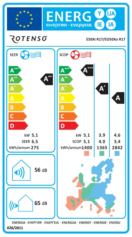 Energieeffizienzklasse für Kühlen