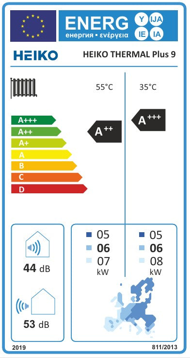 Heiko Thermal Plus 9 | 1-phasige 9kW Monoblock Wärmepumpe Hydraulikmodul mit 250-L Warmwasserspeicher BAFA Heizen Kühlen Wifi A+++