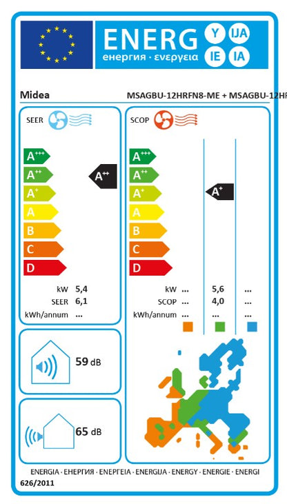 Midea Solstice Set Weiß 2 x 3,5 kW Klimaanlage Set Dual-Split Wandgerät R32 WIFI