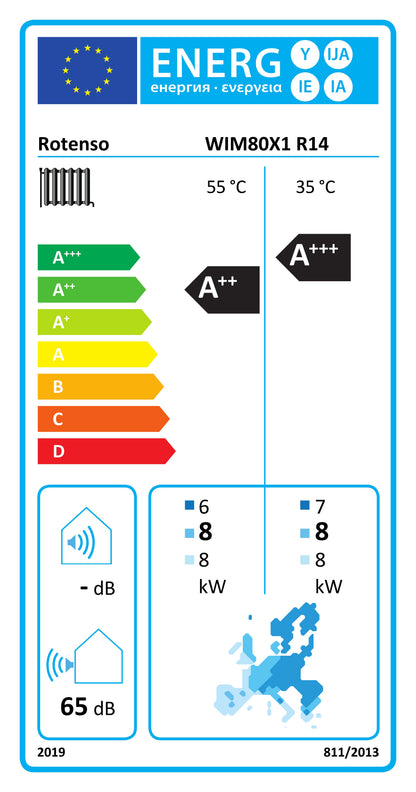 Rotenso Windmi monoblock air-to-water heat pump WIM80X1 8KW BAFA WiFi A+++, heating/cooling