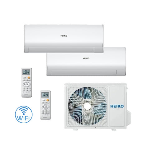 HEIKO ROSA WHITE 2x 2,6 kW Klimaanlage Dual-Split Wandgeräte-Set WiFi A+++