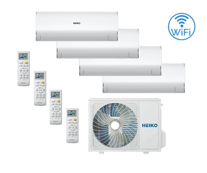 HEIKO ROSA WHITE 4x 2.6 kW Air Conditioner Multi-Split Wall Unit Set WiFi A++