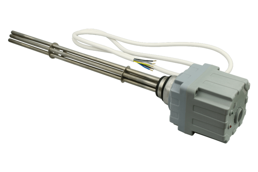 Elektro Heizstab 3 / 4,5 / 6 / 7,5 / 9 / 12 kW GZ 6/4" 3*230V Edelstahl, Heizpatrone mit Thermostat für Puffer- & Wasserspeicher