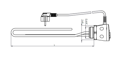 Electric Immersion Heater 2 / 3 kW GZ 6/4" 230V Stainless Steel, Heating Cartridge with Thermostat for Buffer & Water Tanks
