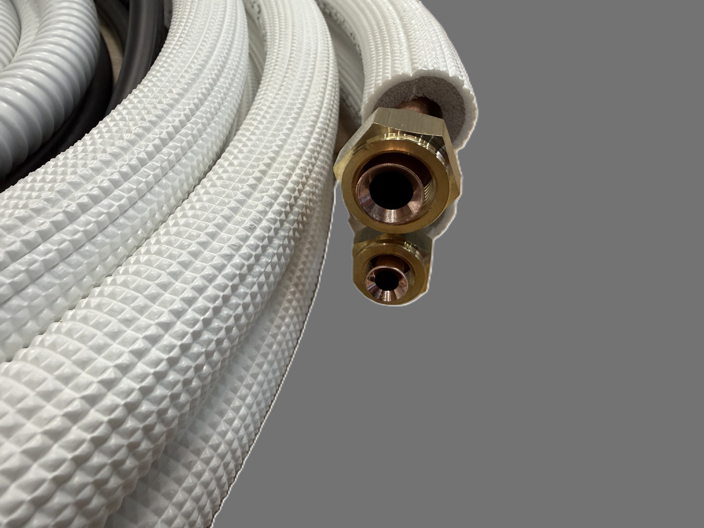 Kältemittelleitung Montage Set 1 - 50m 1/4"+3/8" isoliertes Kupferrohr + Elektrokabel + Schlauch