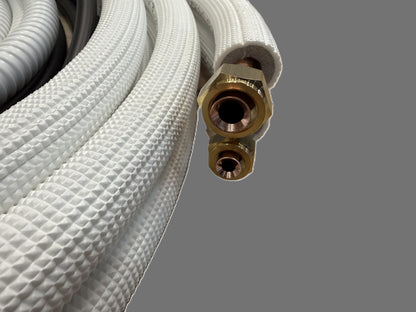 Kältemittelleitung Montage Set 1 - 50m 1/4"+3/8" isoliertes Kupferrohr + Elektrokabel + Schlauch