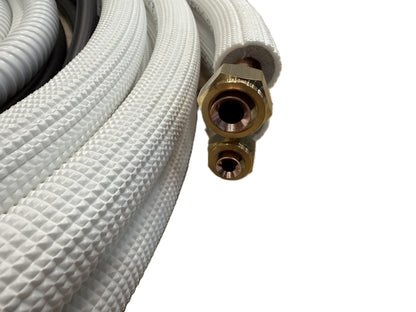 Kältemittelleitung Montage Set 1 - 50m 1/4"+3/8" isoliertes Kupferrohr + Elektrokabel + Schlauch