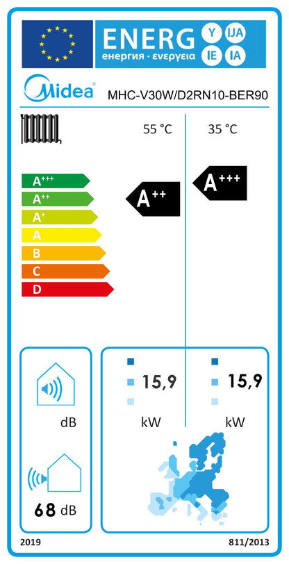 Midea M-Thermal 30kW Luft Wasser Monoblock Wärmepumpe MHC-V30W/D2RN8 WiFi R32