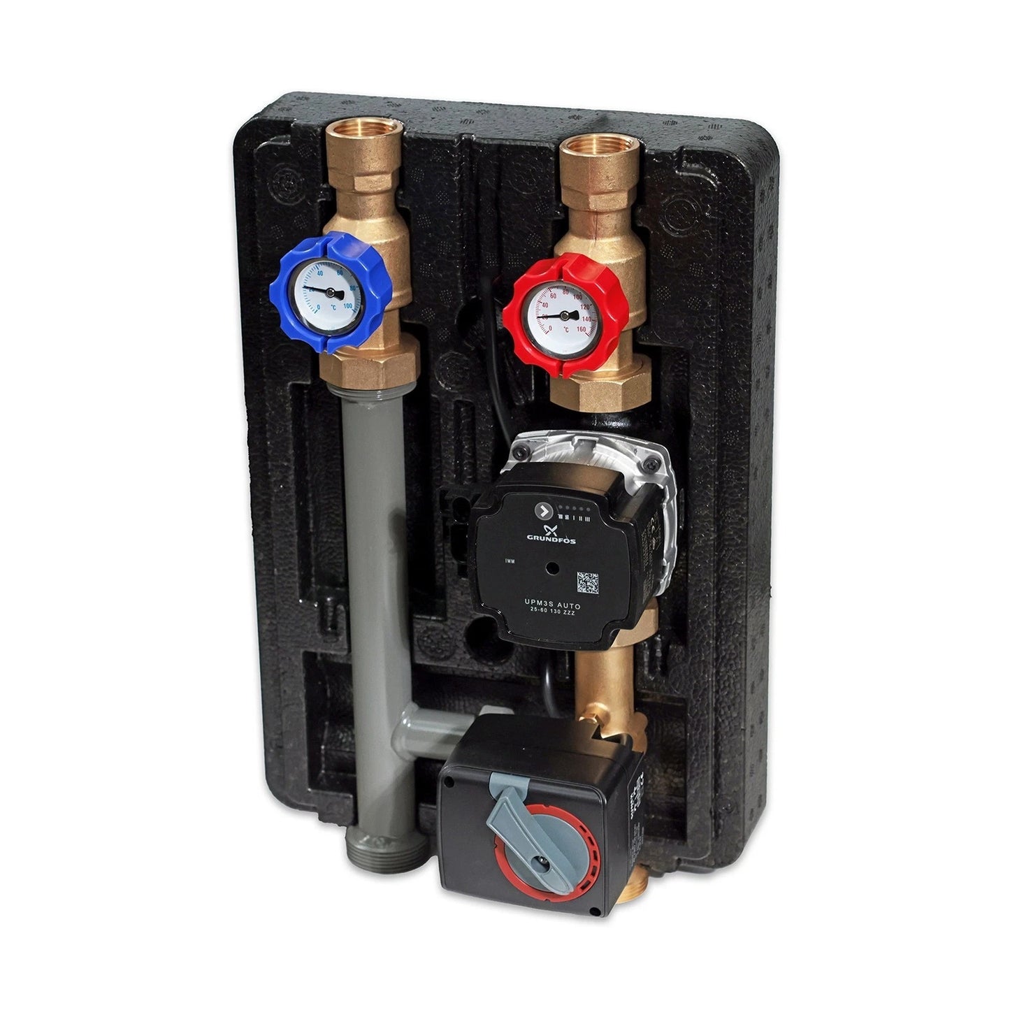 Pump group for central heating - with three-way mixing valve with servo motor - GPO S Grundfos DN 25