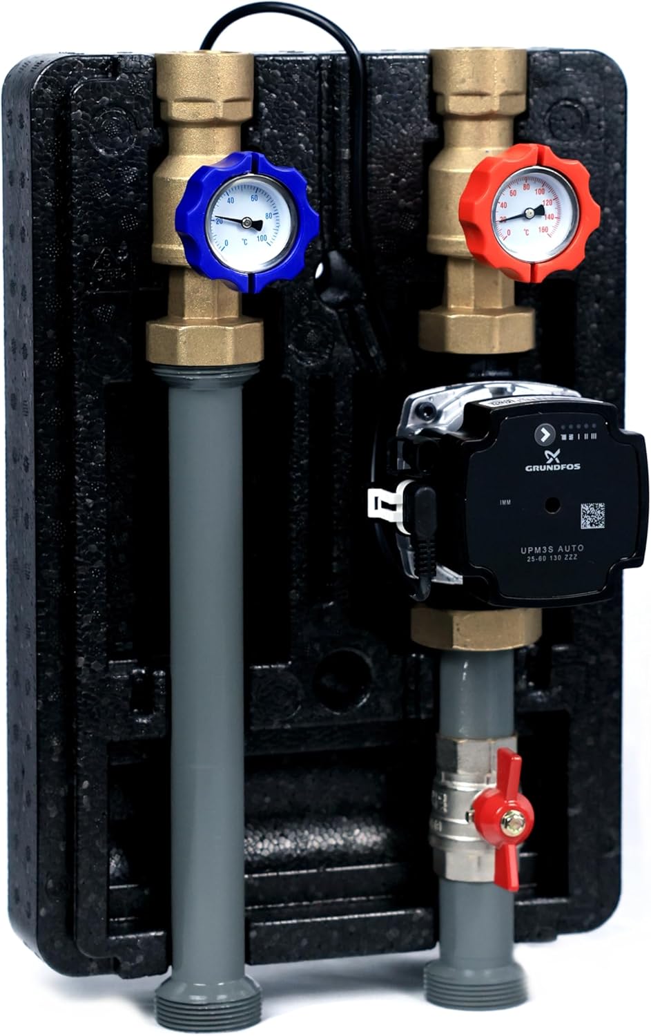 Two-way pump group - heating circuit set without mixing valve - two-way GPO Grundfos DN 25