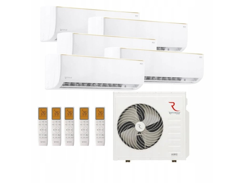 Rotenso Roni 5x 2.6kW 9000BTU Air Conditioner - Multisplit Wall Unit Set Digital Inverter WiFi A++
