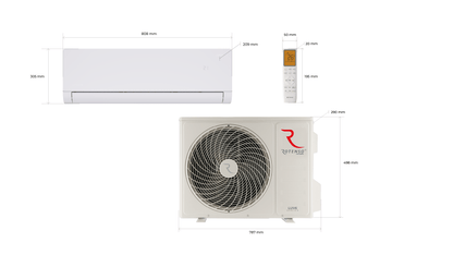 Rotenso Klimaanlage Luve White 2,7 kW bis 5,3 kW Single-Split Wandgeräte-Set Digital Inverter WiFi A+++