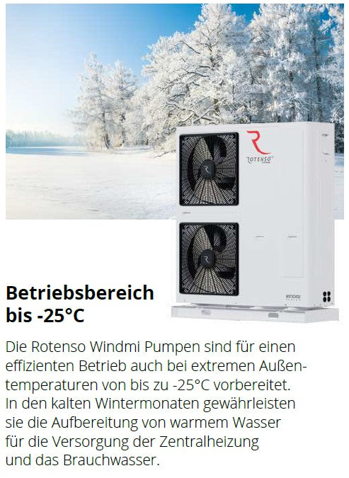 Rotenso Windmi Wärmepumpe Monoblock Luft-Wasser 14KW WIM140X3 BAFA - Pufferspeicher - Brauchwasserspeicher