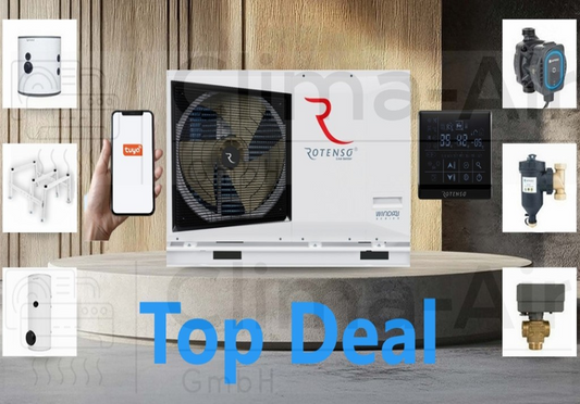 Rotenso Windmi Wärmepumpe Monoblock Luft-Wasser 8KW WIM80X1 BAFA - Komplett-Set