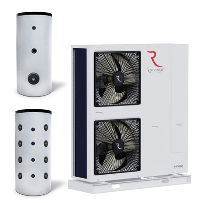 Rotenso Windmi Wärmepumpe Monoblock Luft-Wasser 14KW WIM140X3 BAFA - Pufferspeicher - Brauchwasserspeicher